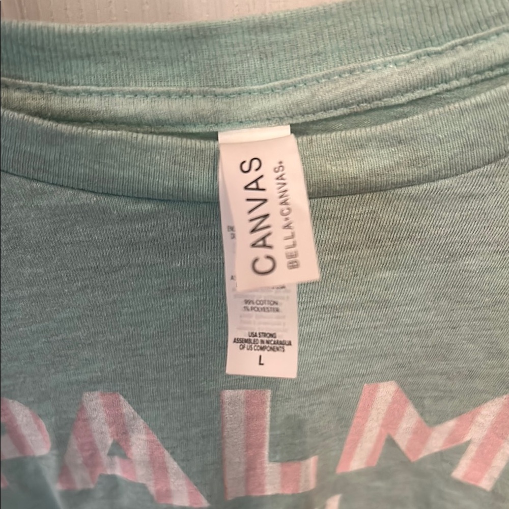 NWOT Bella Canvas Palm Beach Tee - Mint Green - Picture 3 of 3